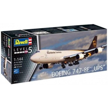 KIT PARA MONTAR REVELL AVIÃO COMERCIAL BOEING 747-8F UPS 1/144 167 PEÇAS REV 03912